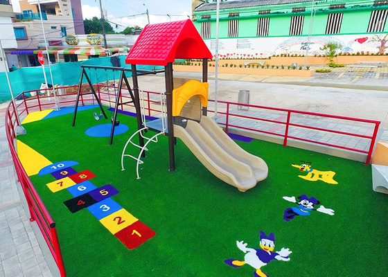 Hình ảnh tùy chỉnh hình ảnh cỏ nhân tạo vật liệu polyethylene 17mm chống tia cực tím cho mọi dịp