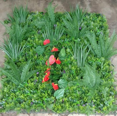100cm * 100cm Bảo trì thấp tường nhân tạo tấm cỏ hình vuông chống lão hóa