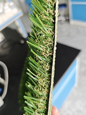 Không đầy màu xanh lá cây Cỏ nhân tạo Transparent Latex 30mm PE & PP vật liệu Cát nhỏ cần lỗ thoát nước